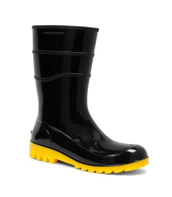 Bota de PVC Cano Curto Com Solado Amarelo Fujiwara