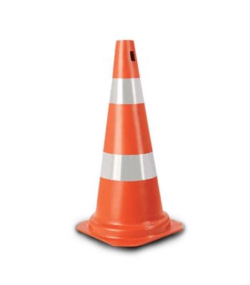 Cone Flexível com Faixa Refletivo 75 cm Laranja/Branca Plastcor