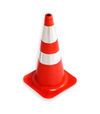 Cone Flexível com Faixa Refletiva 50 cm Laranja/Branco
